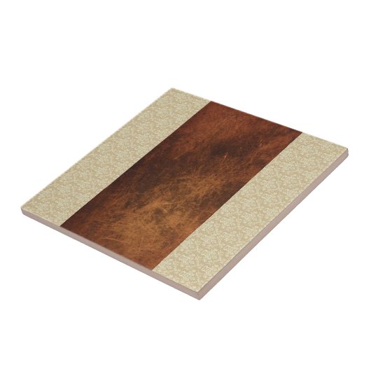 Keramische tegel bruin & beige tegeltje (Zijkant)