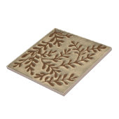 Keramische tegel, bruin en bruin blad keramische t tegeltje (Zijkant)