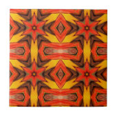 Keramische Tegel Bruin Sinaasappel Geel Tegeltje (Voorkant)