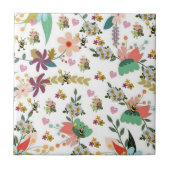 Keramische Tegel Bumblebee Floral Tegeltje (Voorkant)