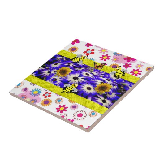 Keramische Tegel Bumblebee Tegeltje (Zijkant)