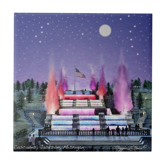 Keramische tegel - Cascades Jackson Michigan Tegeltje (Voorkant)