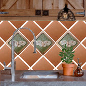 Keramische Tegel Craftsman Moth, groen en koper Tegeltje