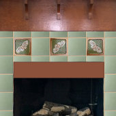 Keramische Tegel Craftsman Moth, groen en koper Tegeltje