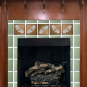 Keramische Tegel Craftsman Moth, in white & Ocher Tegeltje