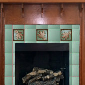 Keramische tegel, CraftsmanMaple Leaf groen en kop Tegeltje