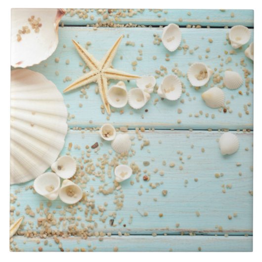 Keramische tegel - Dag bij strand Tegeltje (Voorkant)