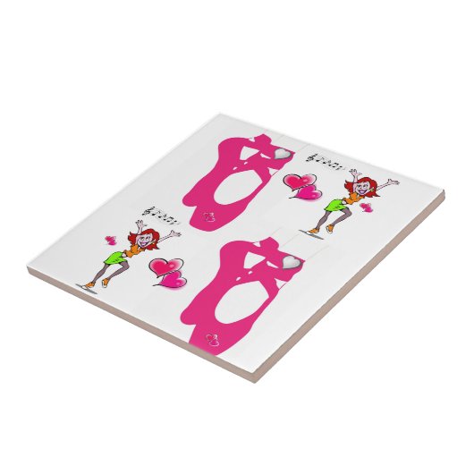 Keramische Tegel Dance Tegeltje (Zijkant)