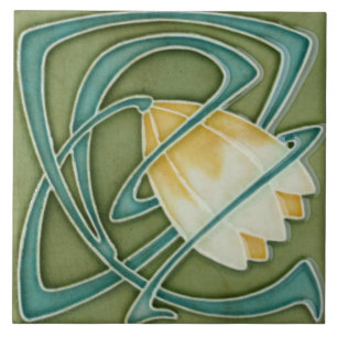 Keramische tegel -Decoratieve Tulp Art Nouveau Ant Tegeltje