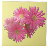 Keramische Tegel - Donkerroze Gerbera Daisies Tegeltje (Voorkant)