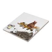 Keramische Tegel Eekhoorn Fox Worm Tegeltje (Zijkant)