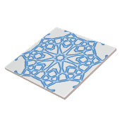 Keramische Tegel, een elegant blauw en wit ontwerp Tegeltje (Zijkant)