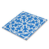 Keramische Tegel, een elegant blauw & wit ontwerp Tegeltje (Zijkant)