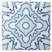 Keramische Tegel, een elegant blauwgroen klassiek  Tegeltje (Voorkant)