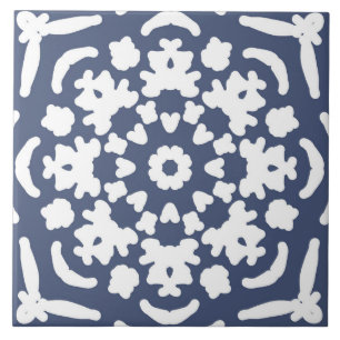 Keramische Tegel, een elegant grijs & wit design C Tegeltje