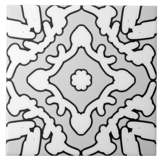 Keramische Tegel, een elegant wit klassiek ontwerp Tegeltje (Voorkant)