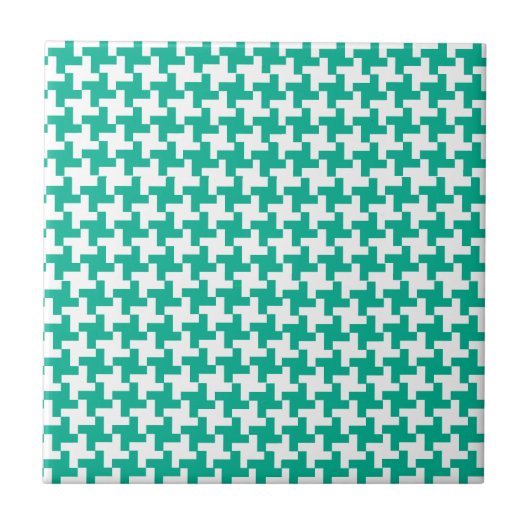 Keramische tegel, Emerald Green Dogtooth Check Tegeltje (Voorkant)