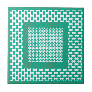 Keramische tegel, Emerald Green Geometric Pattern Tegeltje