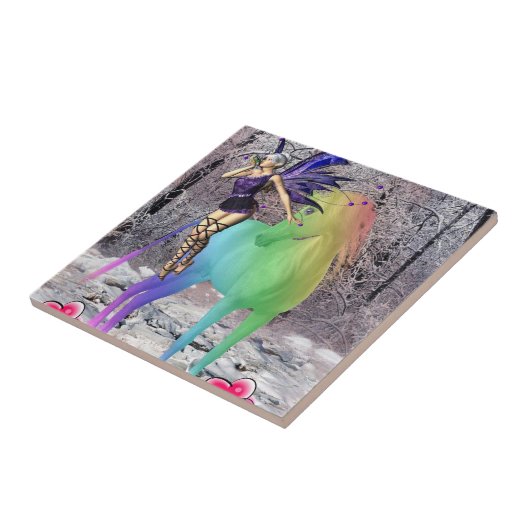 Keramische Tegel Fairy Pony Tegeltje (Zijkant)