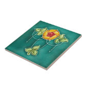 Keramische tegel - Floral Art Nouveau Tegeltje (Zijkant)