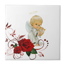 Keramische Tegel Floral Red Rose Angel