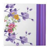 Keramische Tegel Floral Stripe Tegeltje (Voorkant)