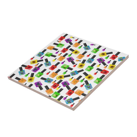 Keramische Tegel Fruit Nail Polish Salon Tegeltje (Zijkant)