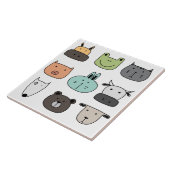 Keramische tegel - Fun Animal Head Tegeltje (Zijkant)