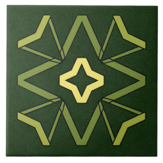 Keramische Tegel - Geel en groen getextureerd Patr Tegeltje