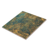 Keramische Tegel - Gele roestgetextureerde Tegel Tegeltje (Zijkant)