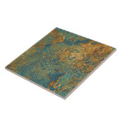 Keramische Tegel - getextureerde roest met kleur Tegeltje (Zijkant)