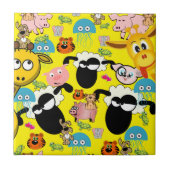 Keramische Tegel Giraffe, Varkens, Kittens, Schape Tegeltje (Voorkant)