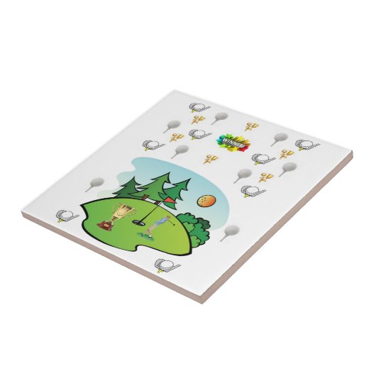 Keramische Tegel Golf Tegeltje (Zijkant)