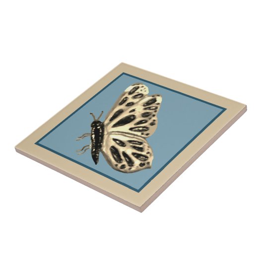 Keramische tegel, goud en zwart tegeltje (Zijkant)