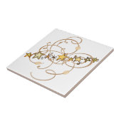 Keramische Tegel gouden sterren Tegeltje (Zijkant)