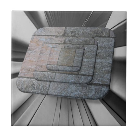 Keramische Tegel Grey Stripe Tegeltje (Voorkant)