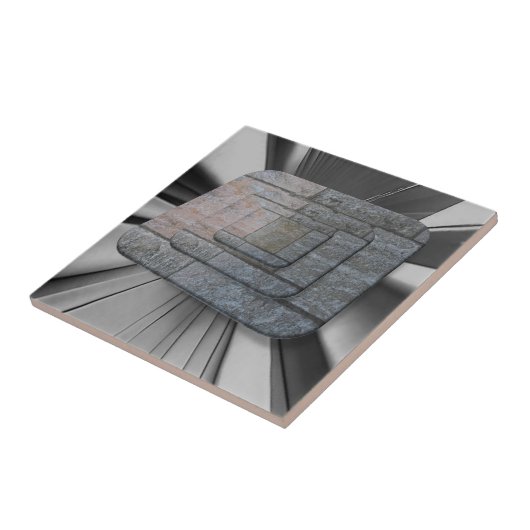 Keramische Tegel Grey Stripe Tegeltje (Zijkant)