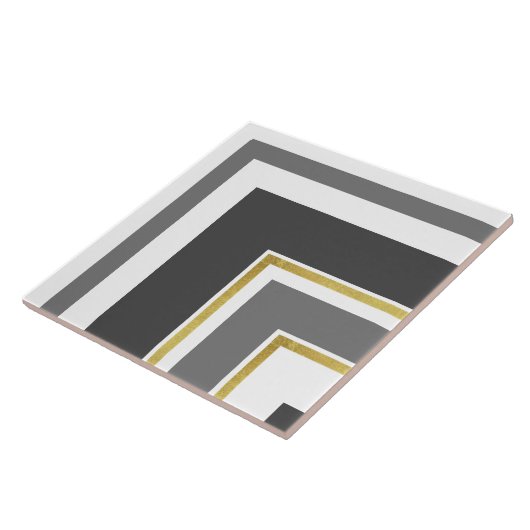 Keramische Tegel - grijze goudpijp Tegeltje (Zijkant)