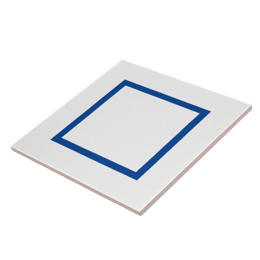 Keramische Tegel in blauw en wit - (2) Tegeltje (Zijkant)