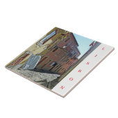 Keramische tegel in het district Lissabon Alfama Tegeltje (Zijkant)