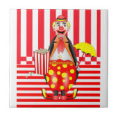 Keramische Tegel Kast Rode strip Tegeltje (Voorkant)