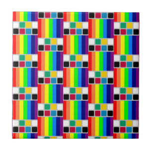 Keramische tegel kleurrijk kleuren vierkant  tegeltje