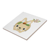 Keramische Tegel Konijn Aap Bloem Tegeltje (Zijkant)