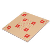 Keramische Tegel - Koraal- en Peach-vertakt patroo Tegeltje (Zijkant)