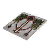 Keramische tegel - Kunst Nieuwe Floral Tegeltje (Zijkant)