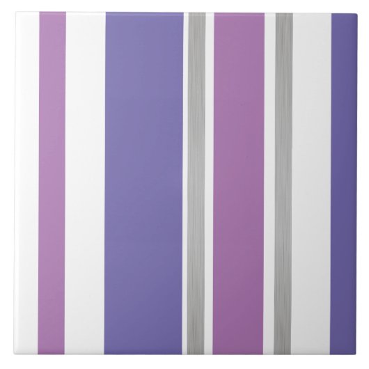 Keramische tegel - Lila met zilver gespleten Tegeltje (Voorkant)