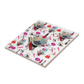 Keramische Tegel Makeup Oogschaduw Lipstick Tegeltje (Zijkant)