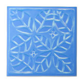 Keramische tegel met blauw Gestileerde Ovaat Blade Tegeltje (Voorkant)