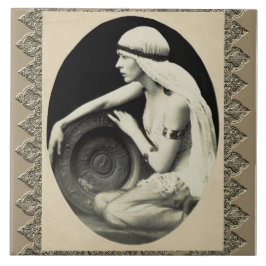 Keramische tegel met  danser tegeltje