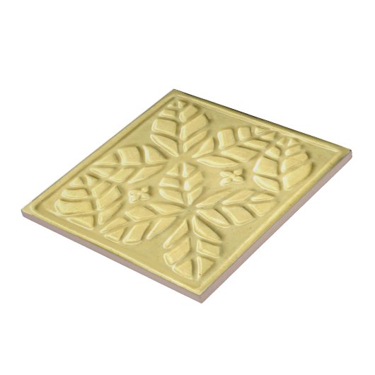 Keramische tegel met geel geel van gestyleerd scho tegeltje (Zijkant)